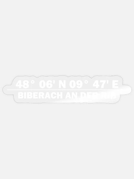 Biberach an der Riß Koordinaten - Sticker Größe S (10 x 10 cm) - Transparent glänzend