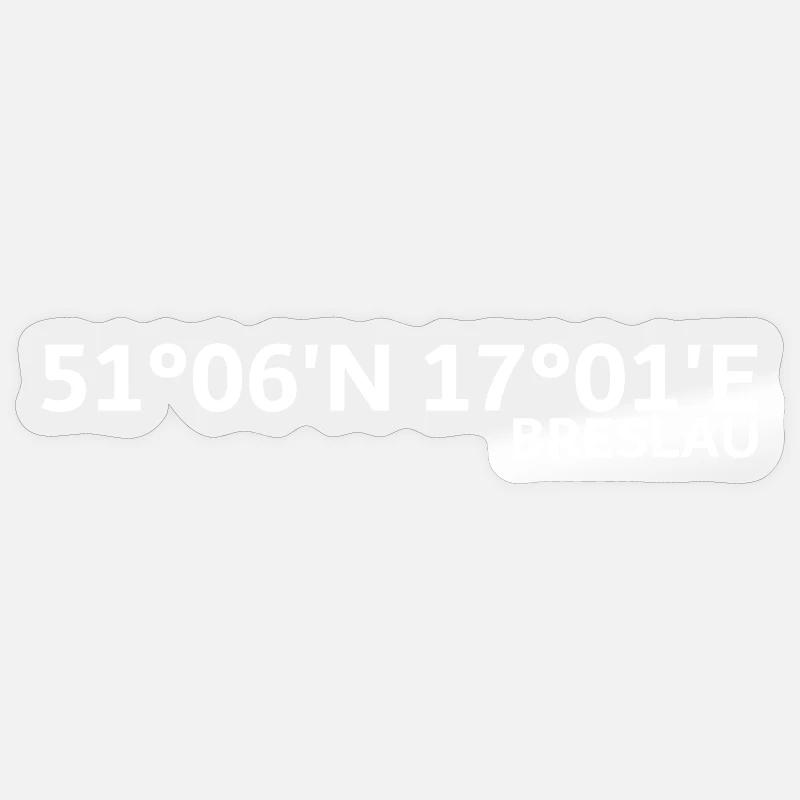 Coordonnées de Wroclaw - Sticker taille S (10 x 10 cm) - brillant transparent