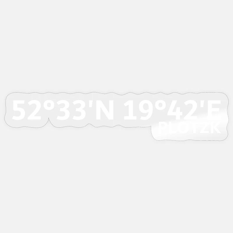Plotzk Koordinaten - Sticker Größe S (10 x 10 cm) - Transparent glänzend
