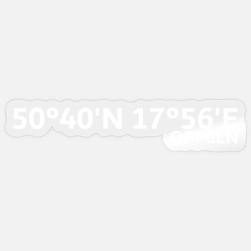 Coordonnées d’Opole - Sticker taille S (10 x 10 cm) - brillant transparent