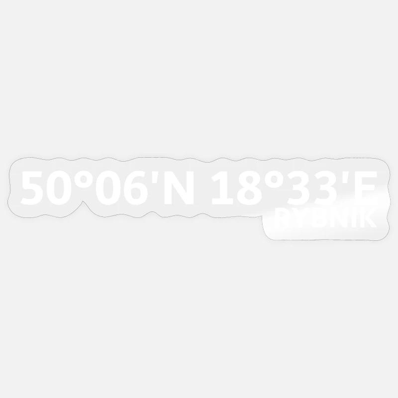 Rybnik coordinates Sticker size S (10 x 10 cm)
