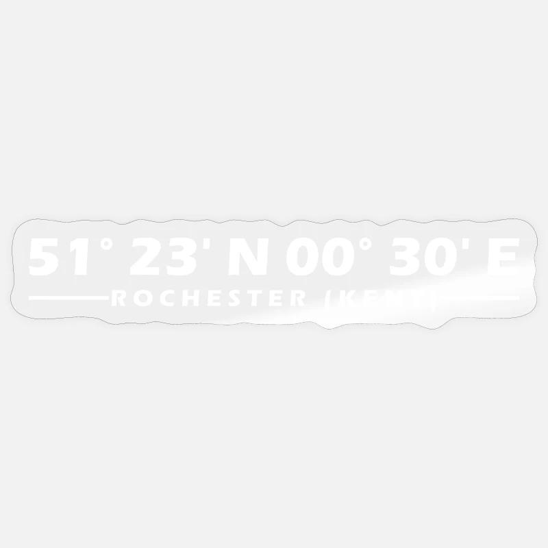 Coordonnées rochester (Kent) - Sticker taille S (10 x 10 cm) - brillant transparent