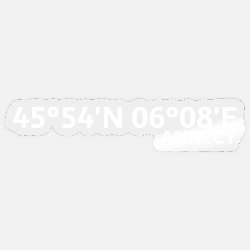 Coordonnées d’Annecy - Sticker taille S (10 x 10 cm) - brillant transparent