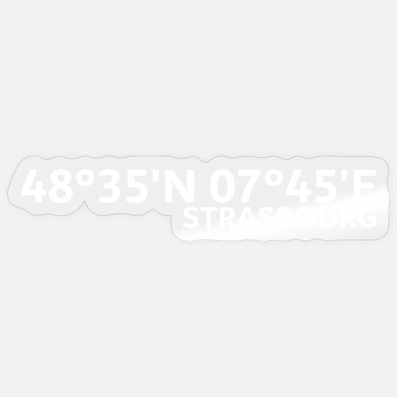 Coordonnées de Strasbourg Sticker taille S (10 x 10 cm)