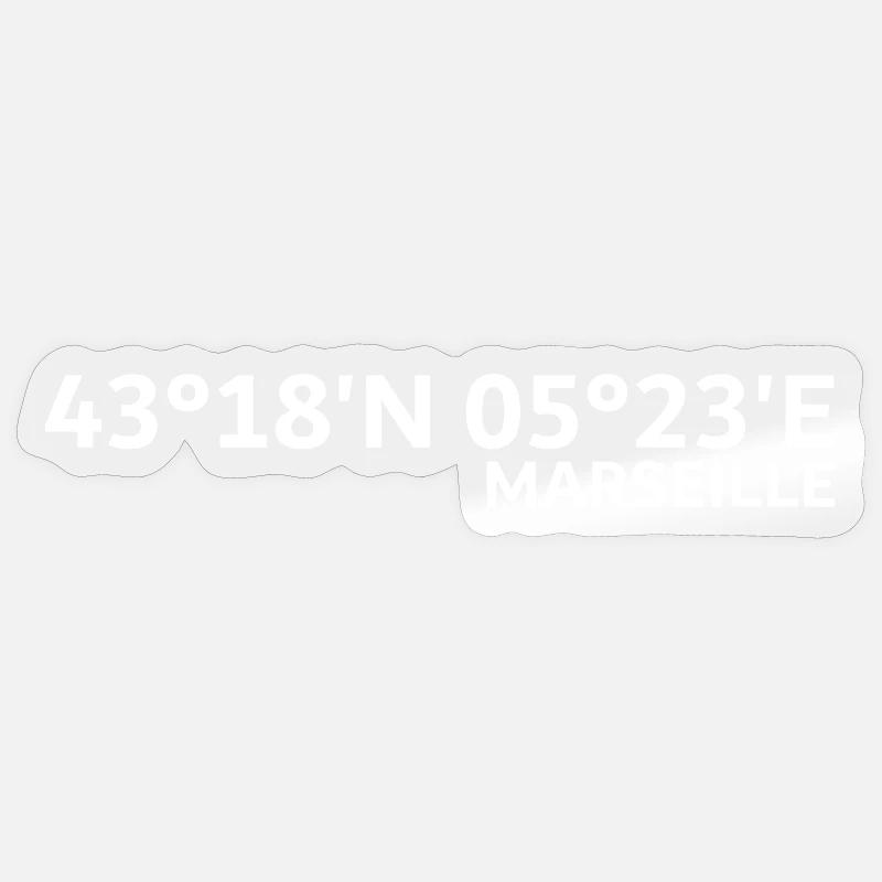 Marseille coordinates Sticker size S (10 x 10 cm)
