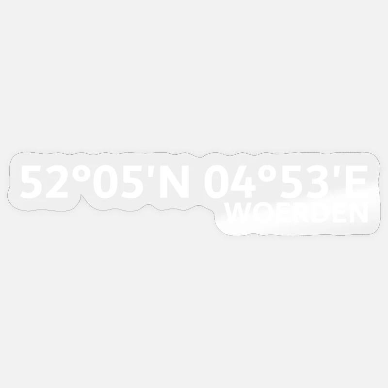 Coordonnées Woerden - Sticker taille S (10 x 10 cm) - brillant transparent