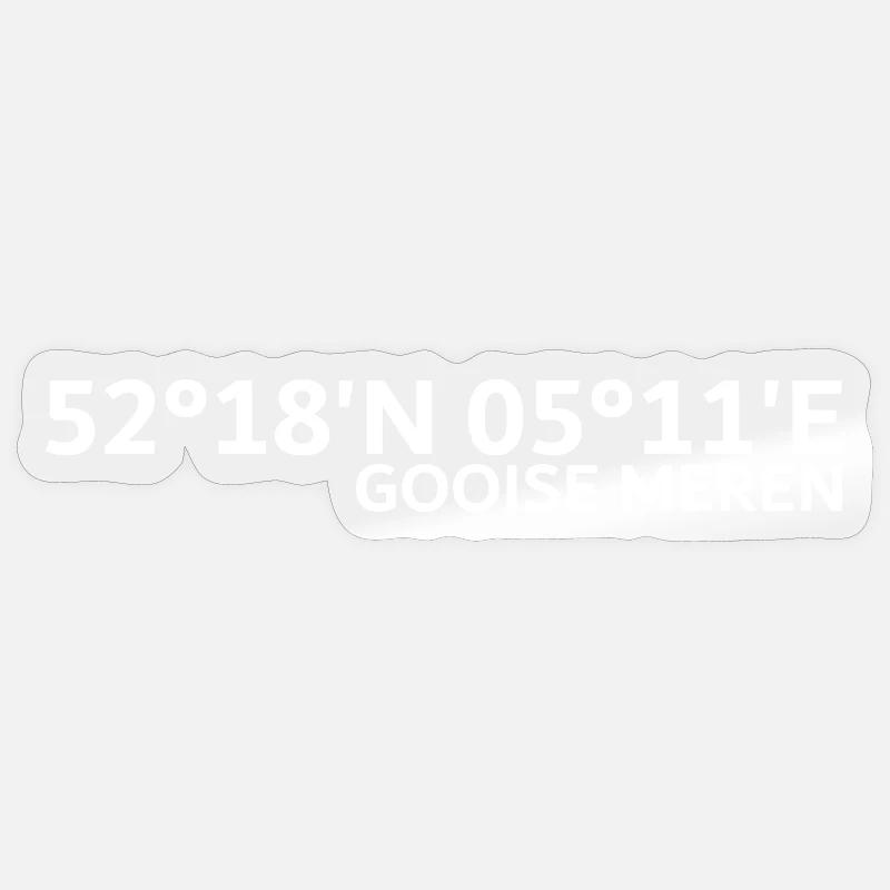 Gooise Meren coordinates Sticker size S (10 x 10 cm)