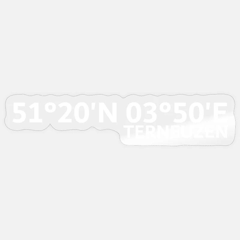 Coordonnées de Terneuzen - Sticker taille S (10 x 10 cm) - brillant transparent