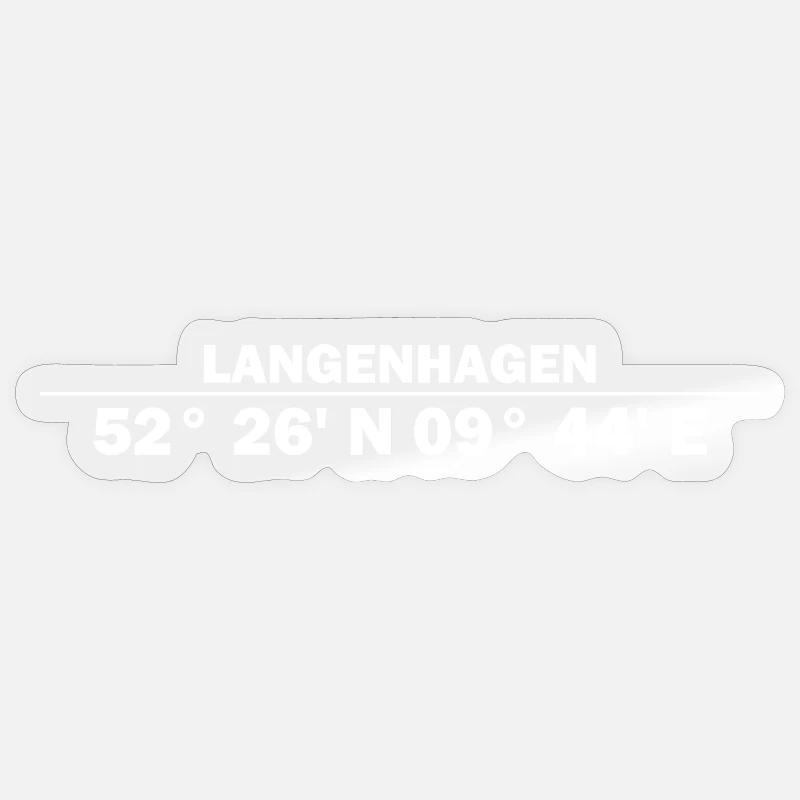 Coordonnées de Langenhagen - Sticker taille S (10 x 10 cm) - brillant transparent