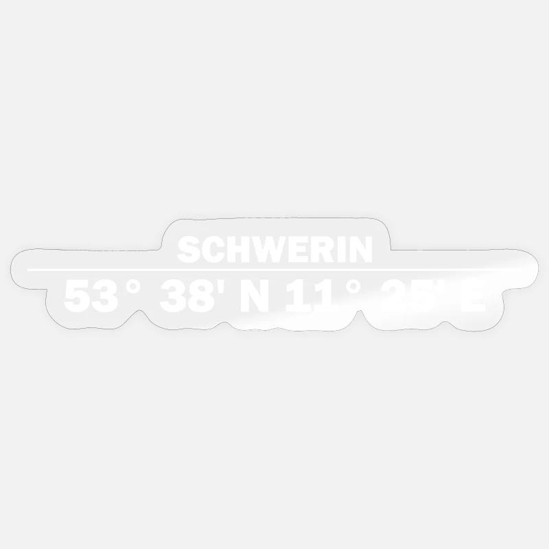 Schwerin coordinates - Sticker size S (10 x 10 cm) - transparent glossy