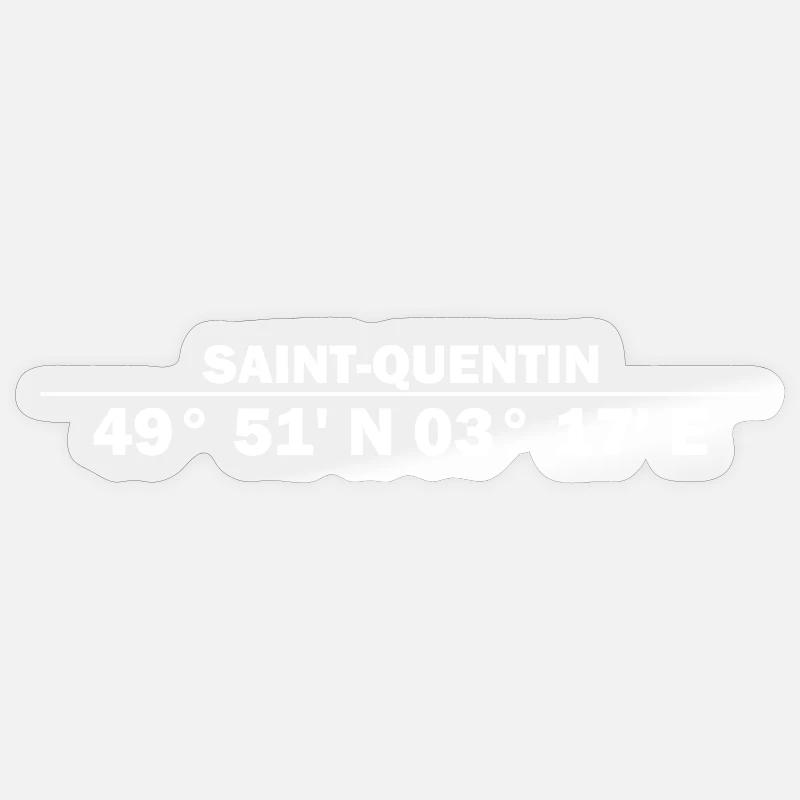 Coordonnées de Saint-Quentin Sticker taille S (10 x 10 cm)