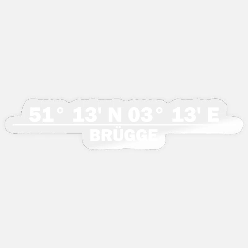Bruges coordinates - Sticker size S (10 x 10 cm) - transparent glossy