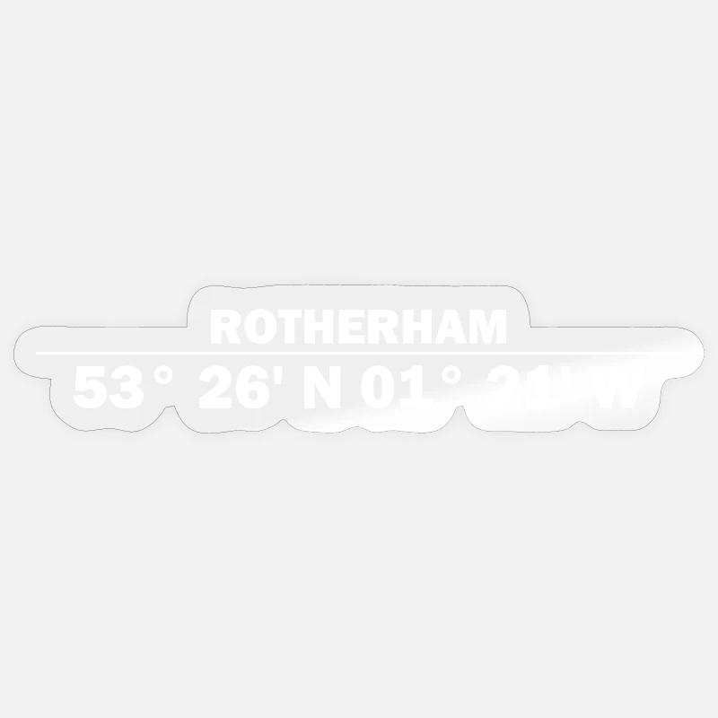 Coordonnées de Rotherham - Sticker taille S (10 x 10 cm) - brillant transparent