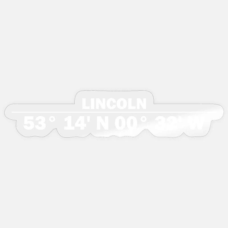 Coordonnées Lincoln - Sticker taille S (10 x 10 cm) - brillant transparent
