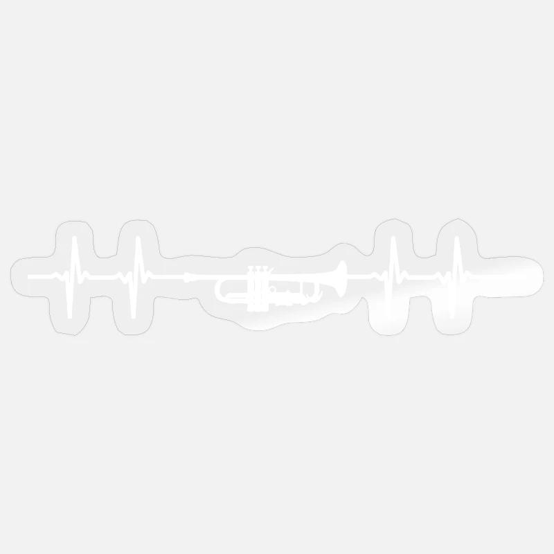 Pouls de trompette blanc - Sticker taille S (10 x 10 cm) - brillant transparent