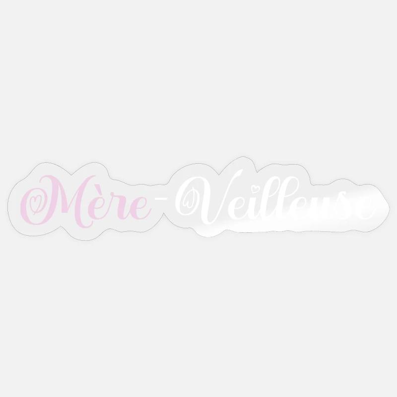 Mère-veilleuse. cadeau Maman. - Sticker taille S (10 x 10 cm) - brillant transparent