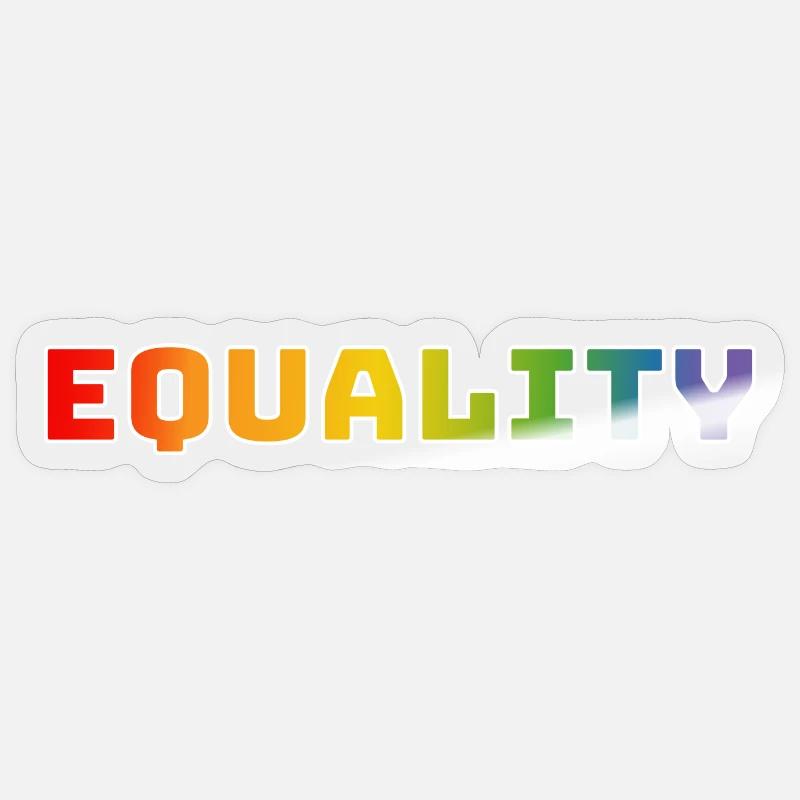 Rainbow equality 1 wit Sticker maat S (10 x 10 cm)