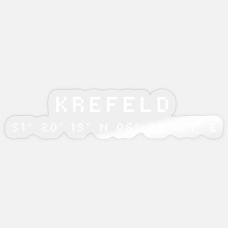 Coordonnées de Krefeld - Sticker taille S (10 x 10 cm) - brillant transparent