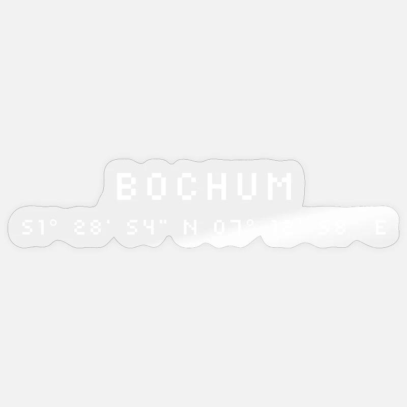 Bochum coordinates - Sticker size S (10 x 10 cm) - transparent glossy