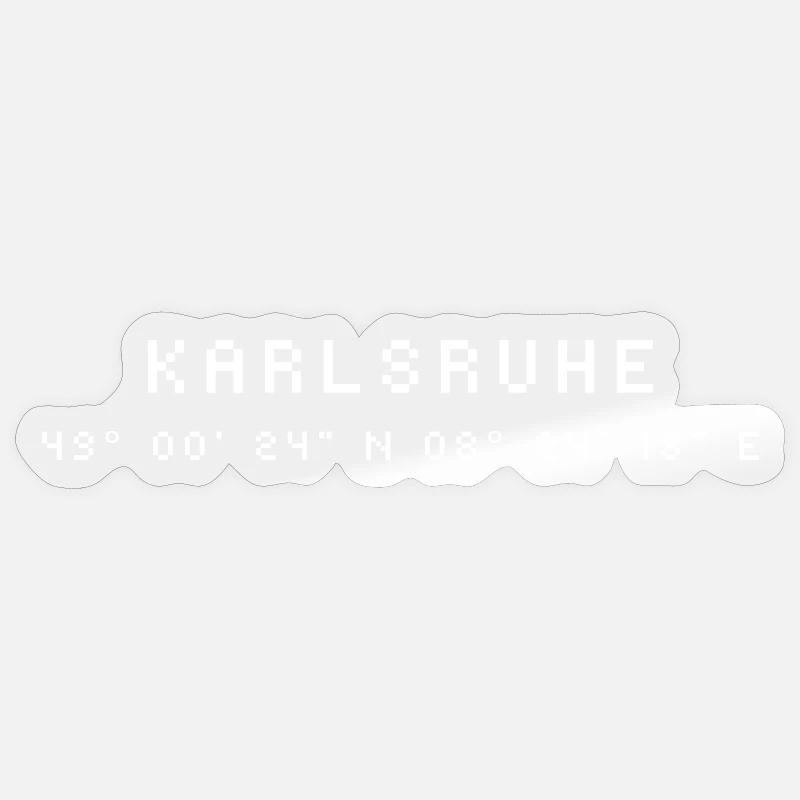 Karlsruhe coordinates Sticker size S (10 x 10 cm)