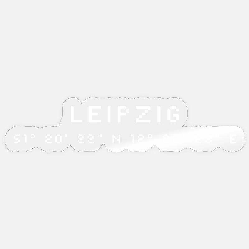 Coordonnées Leipzig - Sticker taille S (10 x 10 cm) - brillant transparent