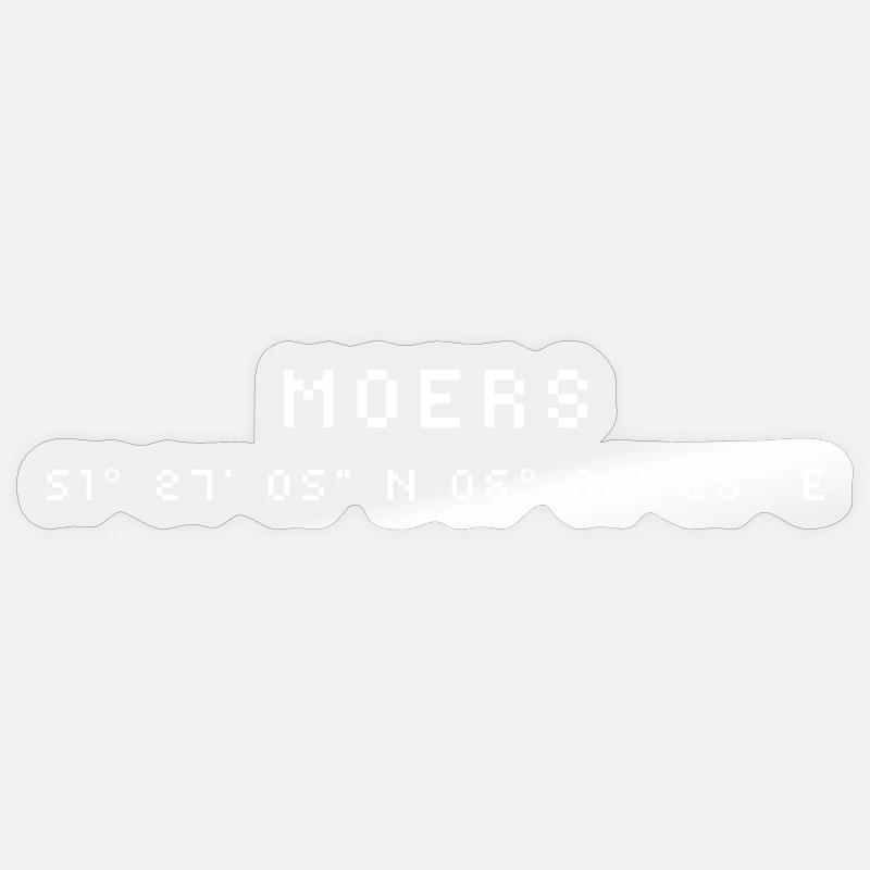Coordonnées de Moers - Sticker taille S (10 x 10 cm) - brillant transparent