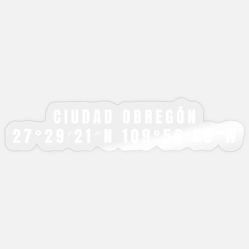 Ciudad Obregón, Mexico Coordinates Sticker size S (10 x 10 cm)