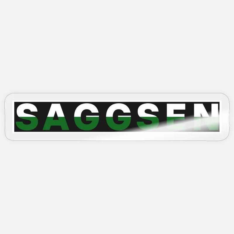 Saxe / Saggsen - Sticker taille S (10 x 10 cm) - brillant transparent