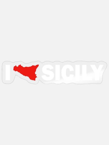 I love Sicily - Sticker Größe S (10 x 10 cm) - Transparent glänzend