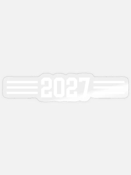 2027 Strich Jahr - Sticker Größe S (10 x 10 cm) - Transparent glänzend