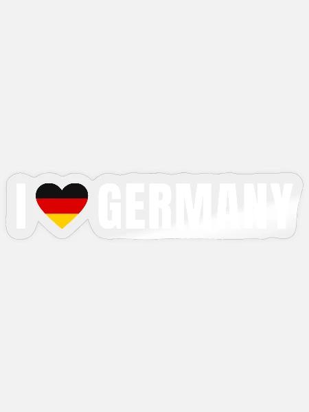 Germany Herz – Deutschland Flaggenherz - Sticker Größe S (10 x 10 cm) - Transparent glänzend