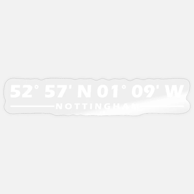 Coordonnées de Nottingham - Sticker taille S (10 x 10 cm) - brillant transparent