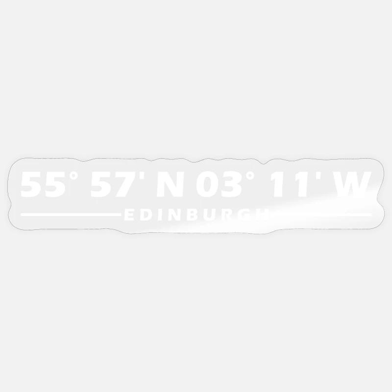 Coordonnées d’Édimbourg - Sticker taille S (10 x 10 cm) - brillant transparent