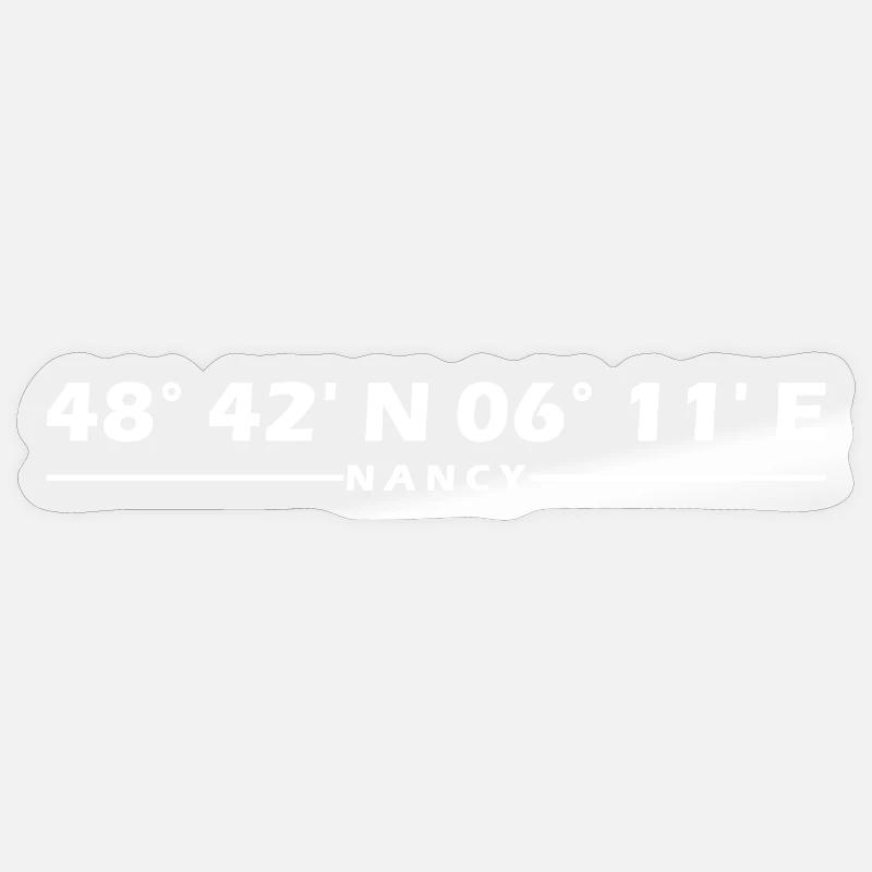 Coordonnées Nancy - Sticker taille S (10 x 10 cm) - brillant transparent