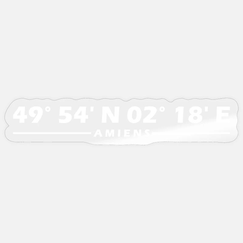 Coordonnées d’Amiens - Sticker taille S (10 x 10 cm) - brillant transparent