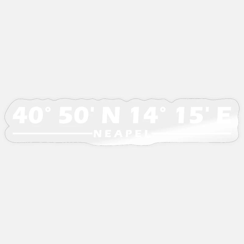 Naples Coordinates Sticker size S (10 x 10 cm)