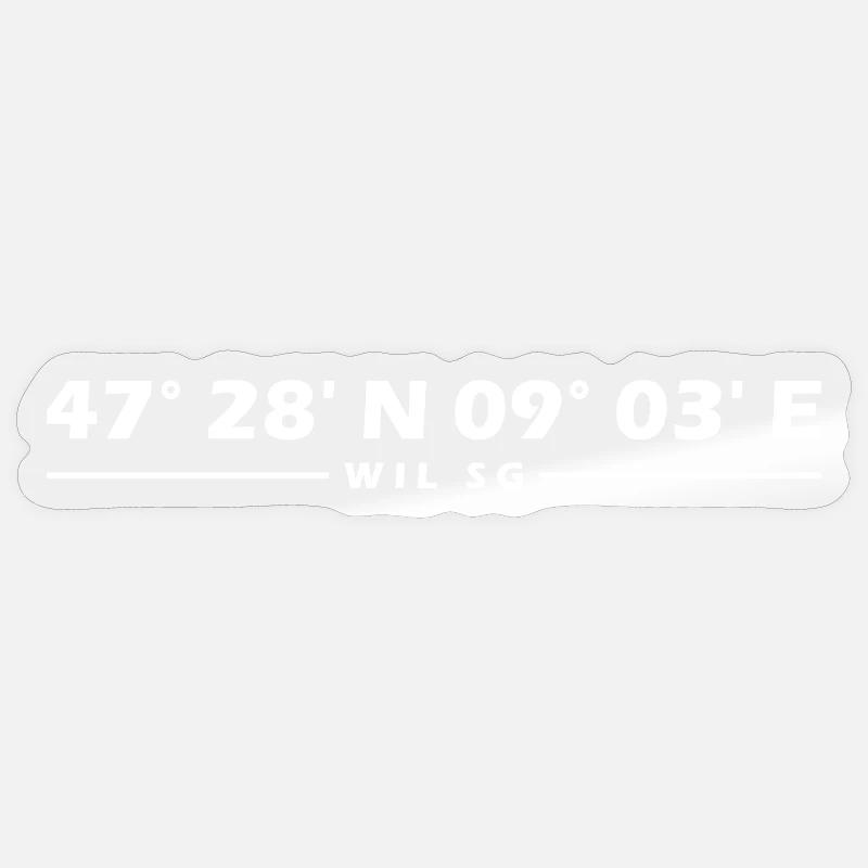 Coordonnées Wil - Sticker taille S (10 x 10 cm) - brillant transparent