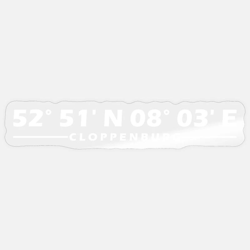 Coordonnées de Cloppenburg - Sticker taille S (10 x 10 cm) - brillant transparent