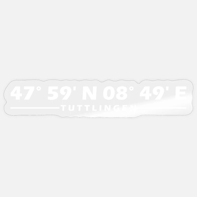 Coordonnées de Tuttlingen - Sticker taille S (10 x 10 cm) - brillant transparent