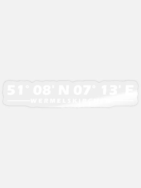 Wermelskirchen Koordinaten - Sticker Größe S (10 x 10 cm) - Transparent glänzend