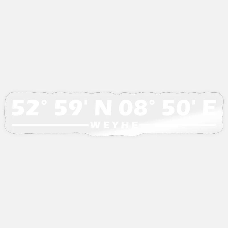 Coordonnées Weyhe - Sticker taille S (10 x 10 cm) - brillant transparent