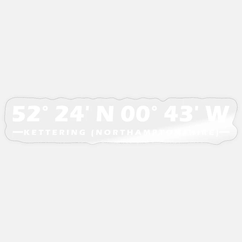 Kettering (Northamptonshire) coordinates Sticker size S (10 x 10 cm)