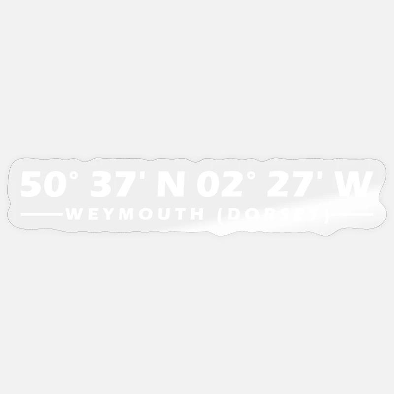 Weymouth (Dorset) Coordinates Sticker size S (10 x 10 cm)