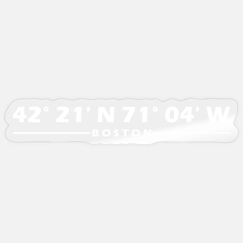 Boston Coordinates Sticker size S (10 x 10 cm)