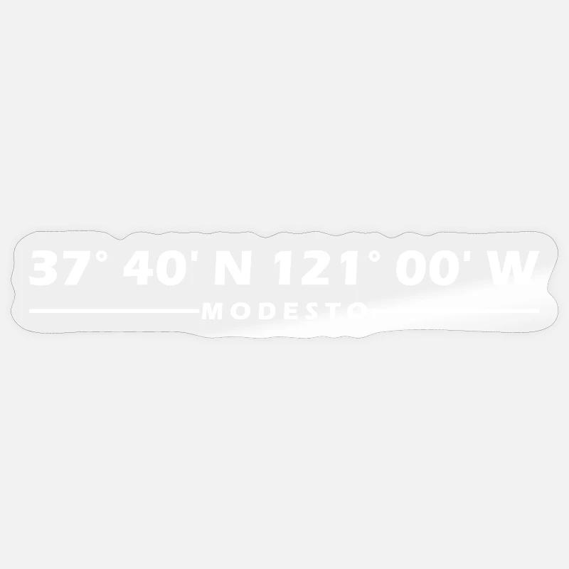 Coordonnées Modesto - Sticker taille S (10 x 10 cm) - brillant transparent
