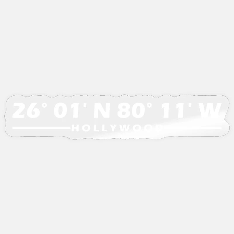 Coordonnées Hollywood - Sticker taille S (10 x 10 cm) - brillant transparent