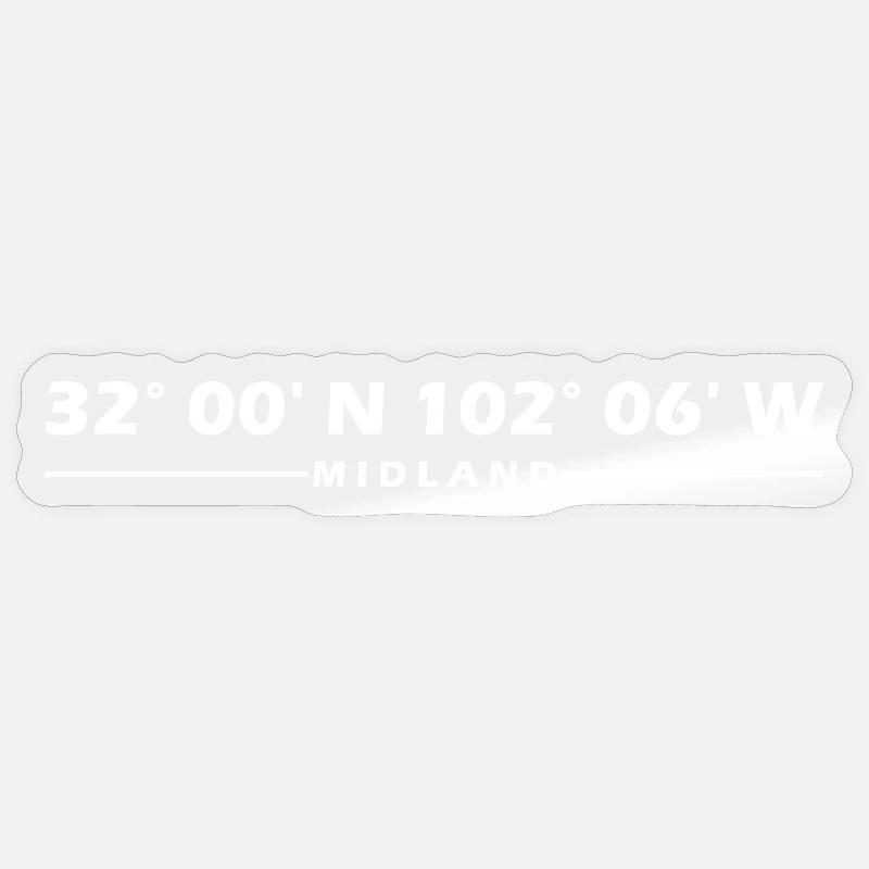 Coordonnées Midland - Sticker taille S (10 x 10 cm) - brillant transparent