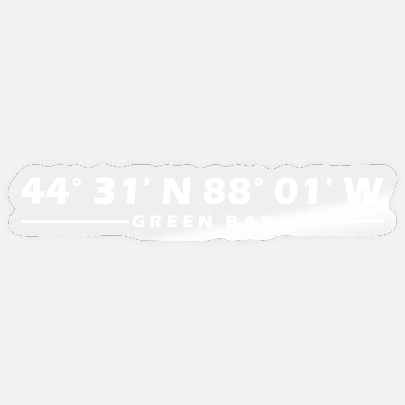 Green Bay Coordinates Sticker size S (10 x 10 cm)