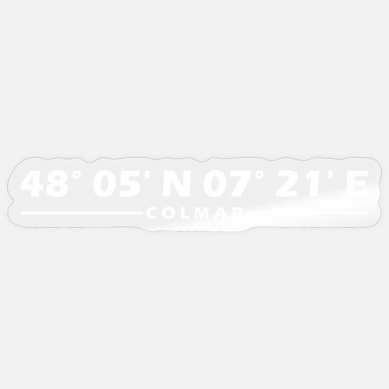 Coordonnées de Colmar - Sticker taille S (10 x 10 cm) - brillant transparent