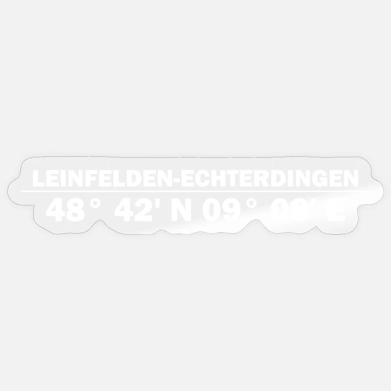 Coordonnées de Leinfelden-Echterdingen - Sticker taille S (10 x 10 cm) - brillant transparent